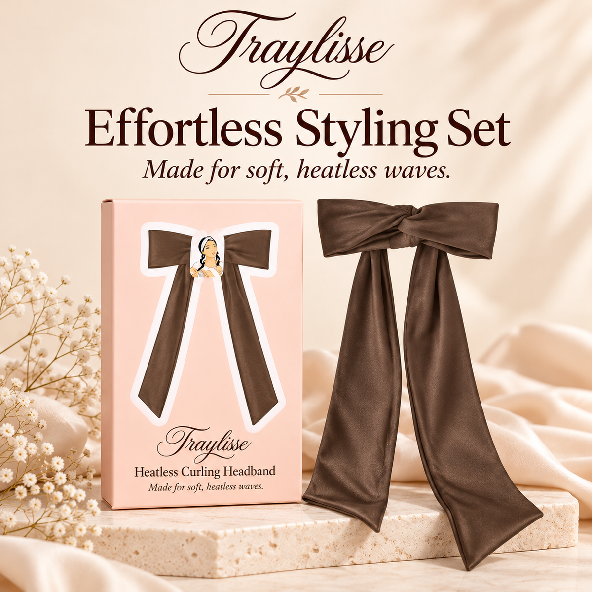 Traylisse® Dream Curls Heatless Curling Headband | Wrap Your Way to Waves