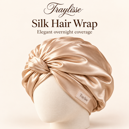 Traylisse® Champagne Silk Hair Wrap | A Touch of Luxury for Your Nightly Ritual