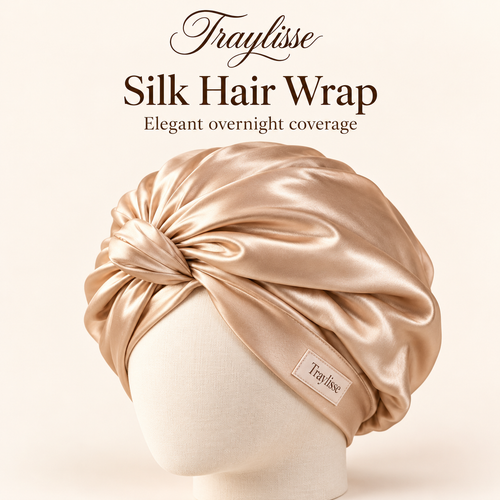 Traylisse® Champagne Silk Hair Wrap | A Touch of Luxury for Your Nightly Ritual