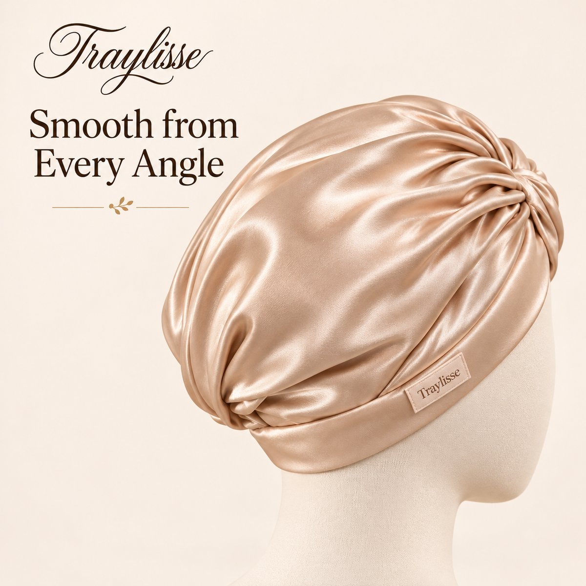 Traylisse® Champagne Silk Hair Wrap | A Touch of Luxury for Your Nightly Ritual