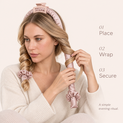Traylisse® Satin Heatless Curling Set | Wrap Tonight, Wake Up to Waves