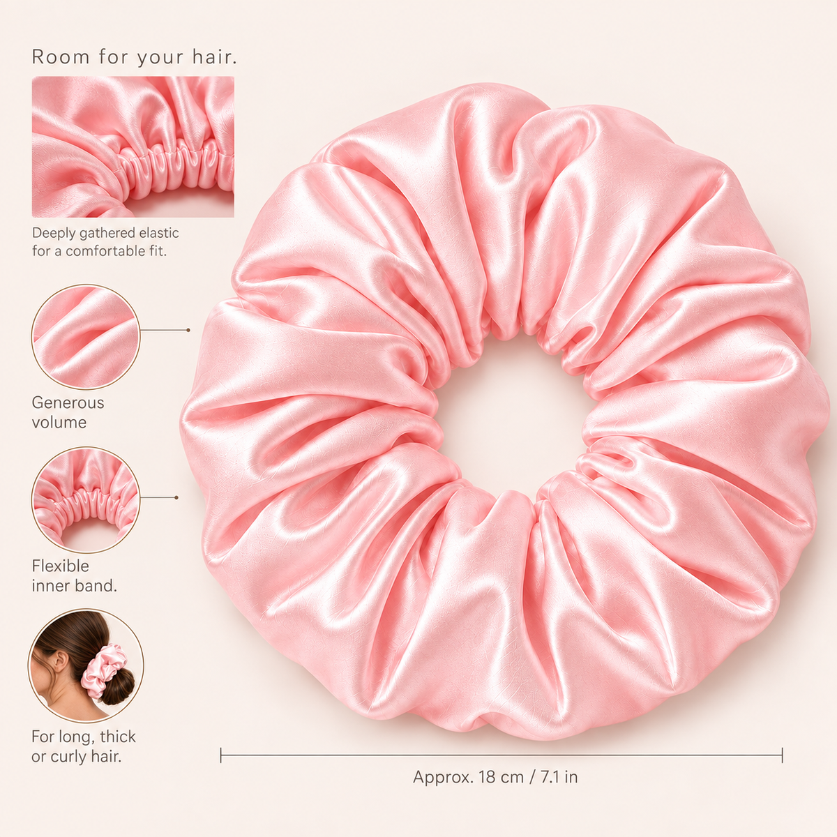 Traylisse Large Satin Scrunchie | Soft Sheen, Effortless Style