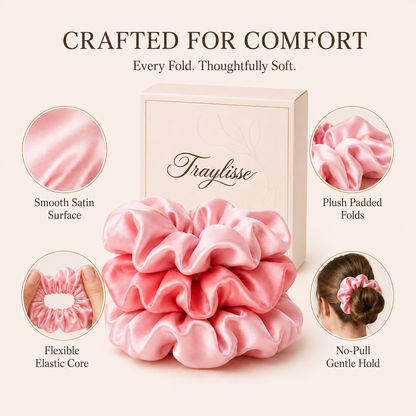Traylisse Large Satin Scrunchie | Soft Sheen, Effortless Style