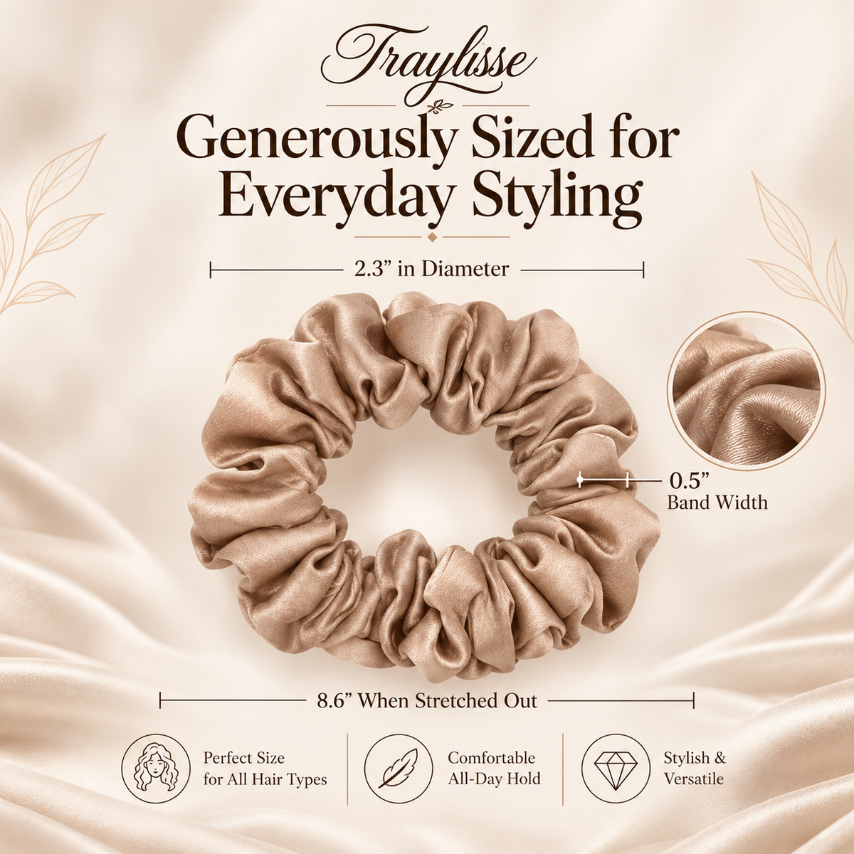 Traylisse® Soft Ties Silk Scrunchie Set | Everyday Hold, Effortless Style