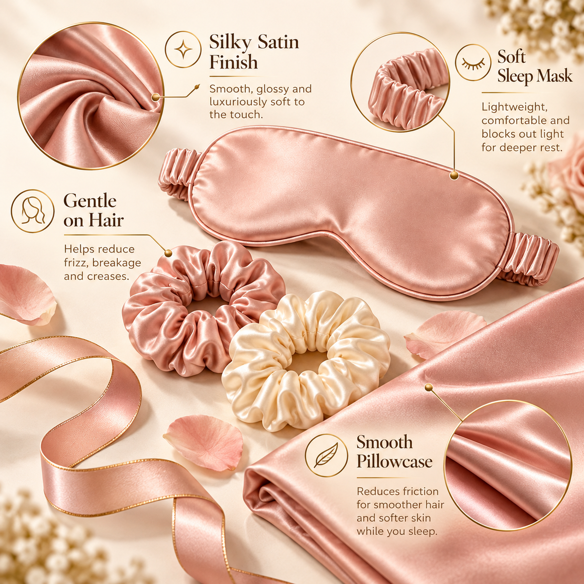 Traylisse® Satin Night Beauty Gift Set | Dreamy Nights, Beautiful Mornings
