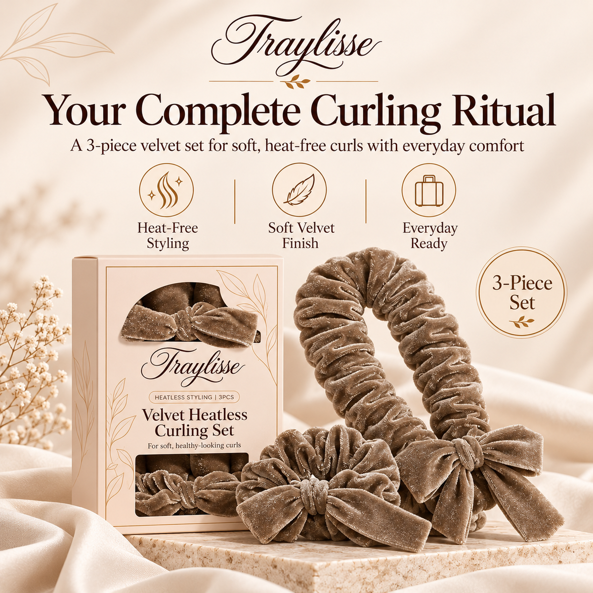 Traylisse® Dream Curls Heatless Curling Set | Wrap Tonight, Wave Tomorrow